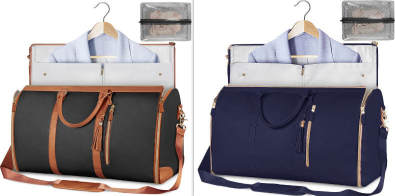 Bolsa de viaje de gran capacidad, bolso de mano para mujer, plegable, para traje, impermeable, para ropa