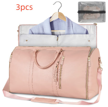 Bolsa de viaje de gran capacidad, bolso de mano para mujer, plegable, para traje, impermeable, para ropa