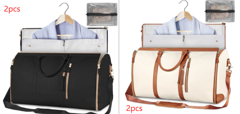 Bolsa de viaje de gran capacidad, bolso de mano para mujer, plegable, para traje, impermeable, para ropa