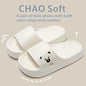 Bonitas zapatillas de casa con diseño de oso, de verano, a la moda, con suela gruesa, antideslizantes, para baño, para mujer y hombre, para parejas.