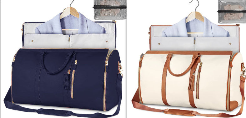 Bolsa de viaje de gran capacidad, bolso de mano para mujer, plegable, para traje, impermeable, para ropa