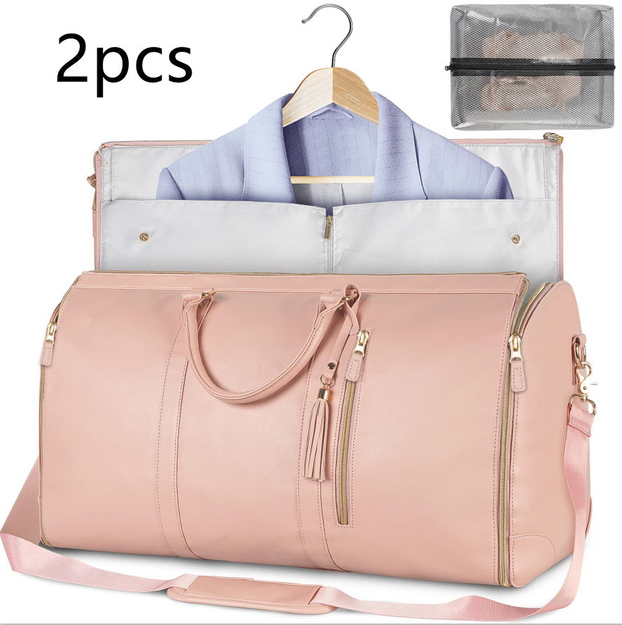 Bolsa de viaje de gran capacidad, bolso de mano para mujer, plegable, para traje, impermeable, para ropa