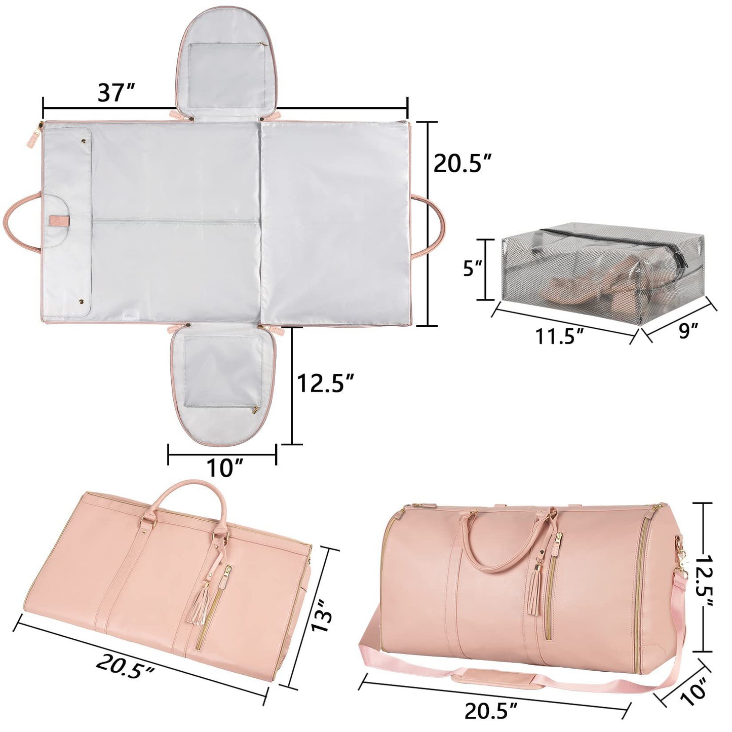 Bolsa de viaje de gran capacidad, bolso de mano para mujer, plegable, para traje, impermeable, para ropa