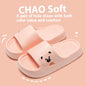 Bonitas zapatillas de casa con diseño de oso, de verano, a la moda, con suela gruesa, antideslizantes, para baño, para mujer y hombre, para parejas.