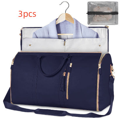 Bolsa de viaje de gran capacidad, bolso de mano para mujer, plegable, para traje, impermeable, para ropa