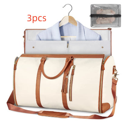 Bolsa de viaje de gran capacidad, bolso de mano para mujer, plegable, para traje, impermeable, para ropa