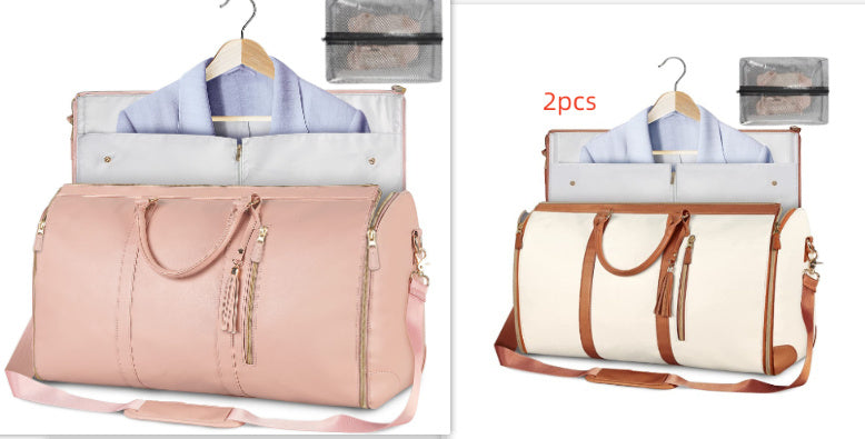 Bolsa de viaje de gran capacidad, bolso de mano para mujer, plegable, para traje, impermeable, para ropa