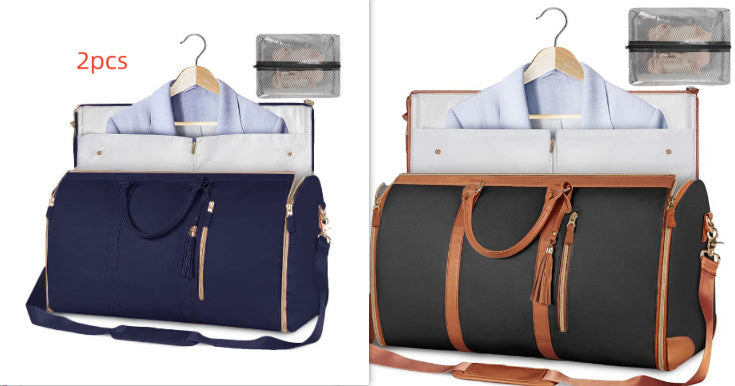 Bolsa de viaje de gran capacidad, bolso de mano para mujer, plegable, para traje, impermeable, para ropa