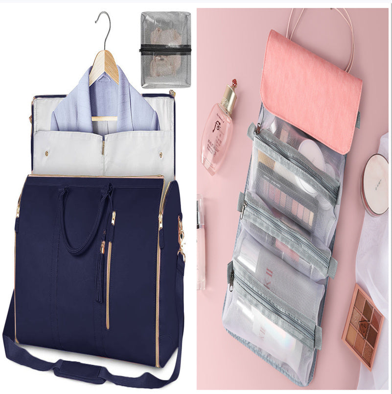 Bolsa de viaje de gran capacidad, bolso de mano para mujer, plegable, para traje, impermeable, para ropa