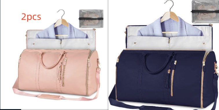 Bolsa de viaje de gran capacidad, bolso de mano para mujer, plegable, para traje, impermeable, para ropa
